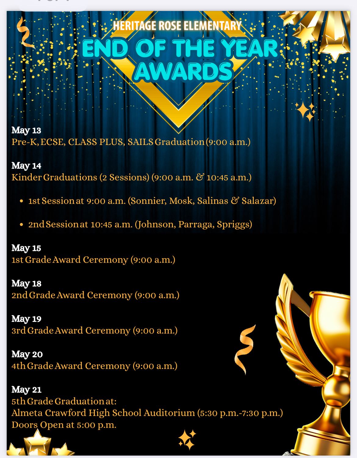  Graduation Dates